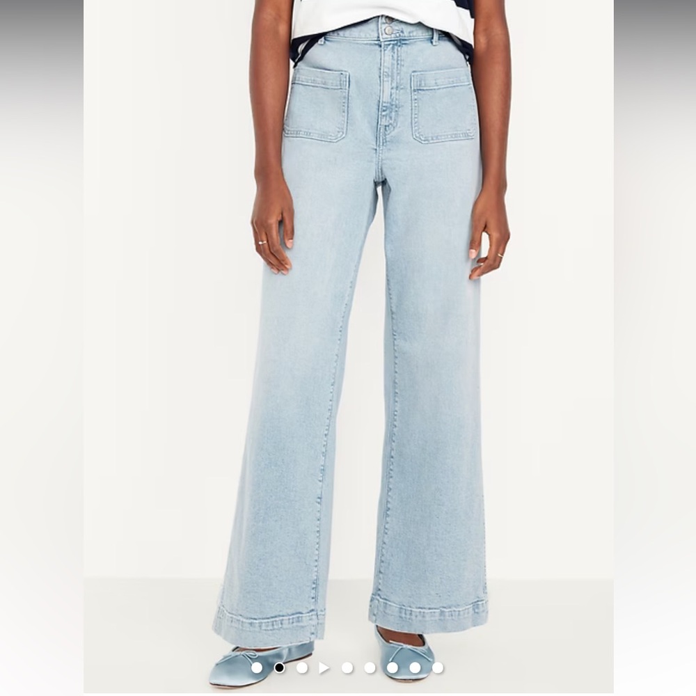 Old Navy Extra High Waisted Mariner Wide Leg Jeans